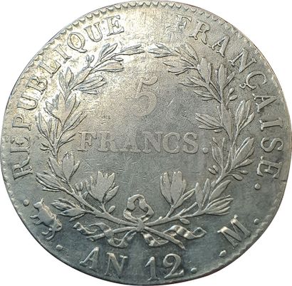 null 5 Francs An 12 M. Toulouse. Type intermédiaire. Gad.579. qTTB