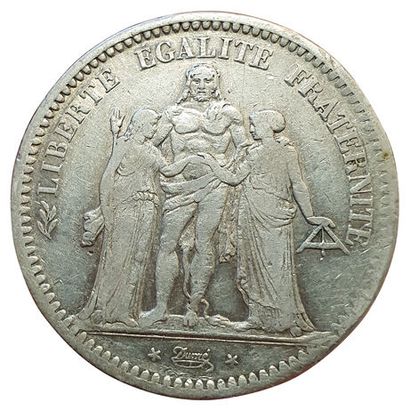 null 5 Francs Hercule 1848 D. Lyon. F.326/3. 145882 ex. Rare. TB+