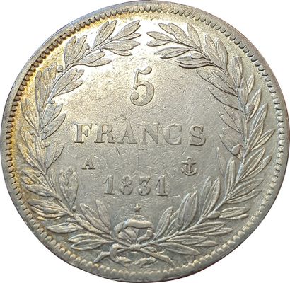 null 5 Francs tête nue. 1831 A. Paris. Tr. En creux. F.315/14. qSUP/SUP