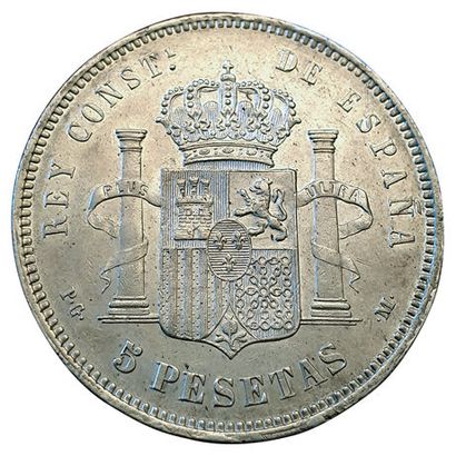 null Alfonso XIII. 5 Pesetas 1891 (91). Km .689. SUP