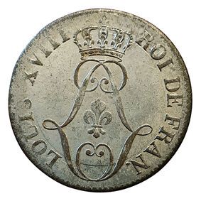 null Guyane. Louis XVIII. 10 Centimes 1818A. Billon. Gad.C.30. qSUP