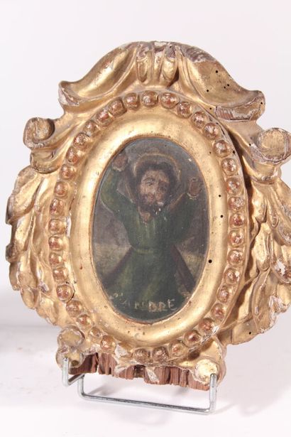 null Ex-voto in wood and gilded stucco with painted decoration of St-Andre

18th...