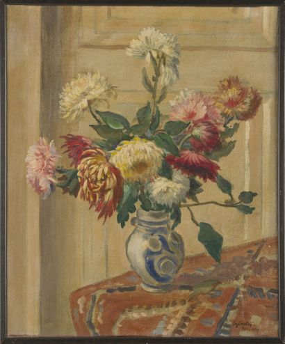 null Nicolas CZINOBER (1898-1984)

Dahlias dans un vase, 1947

Huile sur toile, signée,...