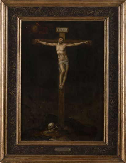 null Entourage de Gillis MOSTAERT (1528-1598)

Christ en Croix

Panneau.

23 x 34...