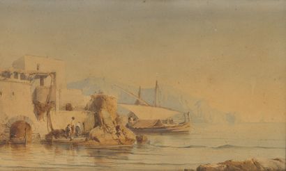 null Vincent COURDOUA N (1810-1893)

Le retour des pêcheurs

Aquarelle, signée et...