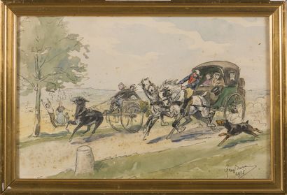 null Georges BUSSON (1859-1933)

Horses running away, 1925

Watercolor on paper signed...
