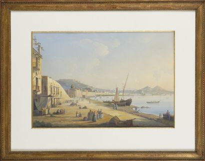 null Camillo DE VITO (FIN XVIII/XIXème)

Vue de la baie de Naples

Gouache signée...