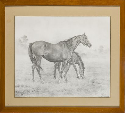 null Xavier de PORET (1897-1975)

The mare and her foal

Lithograph under glass signed...