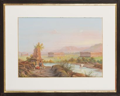 null Attributed to Paul B. PASCAL (1832-1903)

The temples of Paestum

Gouache.

29...