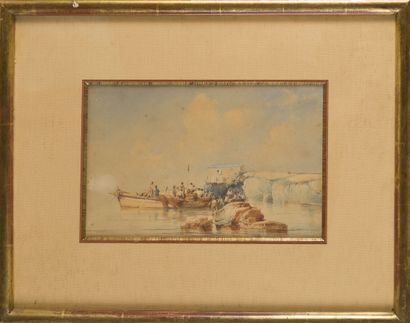 null Vincent COURDOUA N (1810-1893)

The return of the fishermen

Watercolor, signed...
