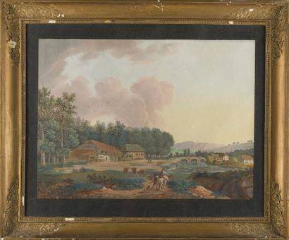 null early 19th century swiss school

A pair of animated landscapes

Gouaches.

45.5...
