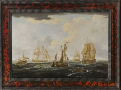 null HOLLAND ECOLE circa 1800

Ships in heavy weather

Walnut or lime wood panel.

42...