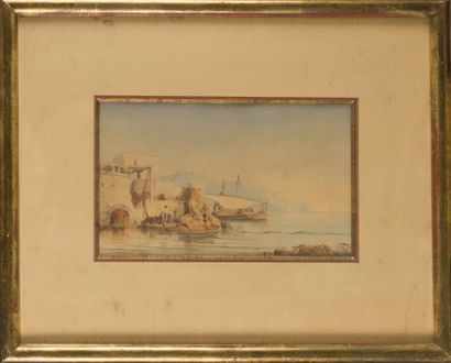 null Vincent COURDOUA N (1810-1893)

Le retour des pêcheurs

Aquarelle, signée et...