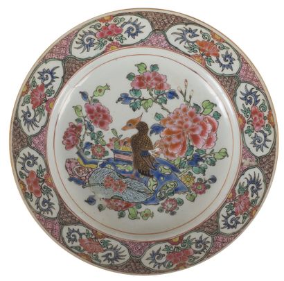 null Nine Famille Rose porcelain plates

China, 18th century

Decorated with peonies,...