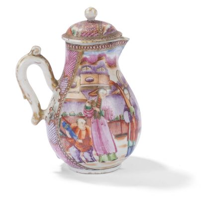 null Covered famille rose porcelain jug

China, 18th century

Decorated with two...