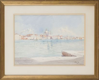 null Pierre-Victor-Louis VIGNAL (1855-1925)
Venise, la Salute
Aquarelle signée en...