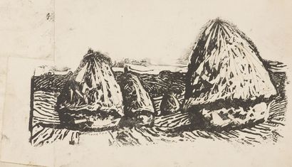 null Joseph LÉPINE (1867-1943)
Etudes de paysages. 
Neuf dessins à la plume et au...