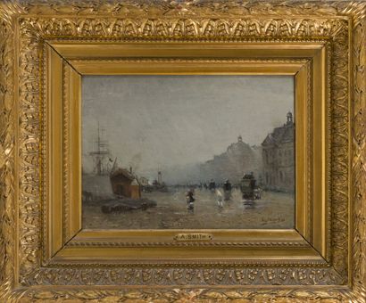 null Alfred SMITH (1854-1936)
Le quai de la Bourse, dans la brume, 1883
Huile sur...