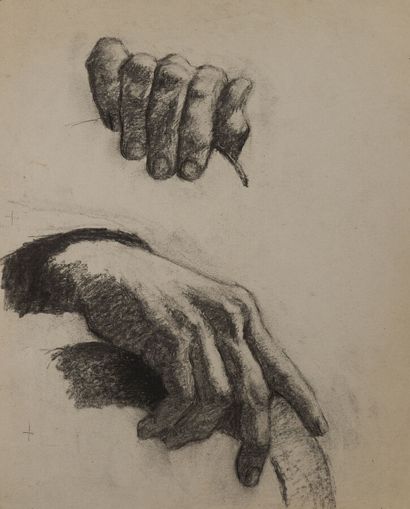 null Joseph LÉPINE (1867-1943)
Etudes de mains
Quatorze dessins au fusain, dont trois...