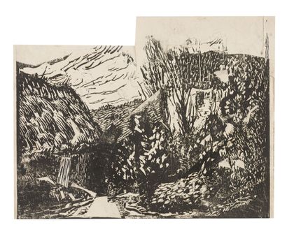 null Joseph LÉPINE (1867-1943)
Etudes de paysages. 
Neuf dessins à la plume et au...