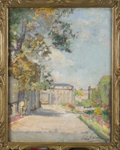 null Félix CARME (1863-1938)
Le Jardin Public de Bordeaux
Huile sur panneau signé...