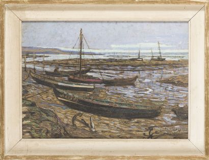 null Pierre-Gaston RIGAUD (1874-1939)
Pinasses sur le Bassin, 1915
Gouache et fusain...
