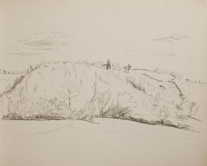 null Anny FOURTINA (1912-1967)
Etudes de paysages
Carnet de 40 dessins au crayon,...