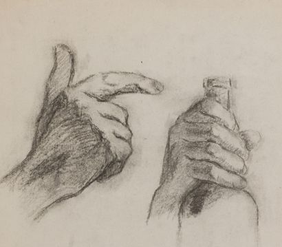 null Joseph LÉPINE (1867-1943)
Etudes de mains
Quatorze dessins au fusain, dont trois...