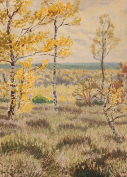 null Charles LACOSTE (1870-1959)
Paysage d'automne, 1923
Aquarelle gouachée sur papier...