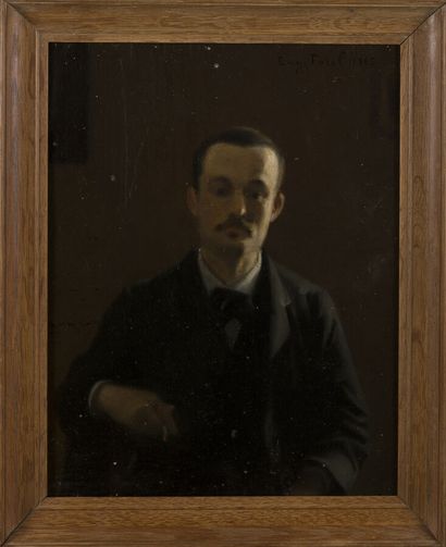 null Eugène FOREL (1858-1938)
Autoportrait, 1885
Huile sur toile marouflée sur panneau,...