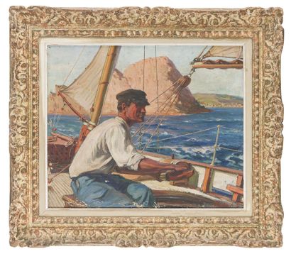 null François ALAUX (1878-1952)
Le Sindbad en Méditerranée
Huile sur toile signée...