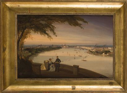 null early 19th century school
View of Bordeaux from the Garonne
Oil on panel, with...