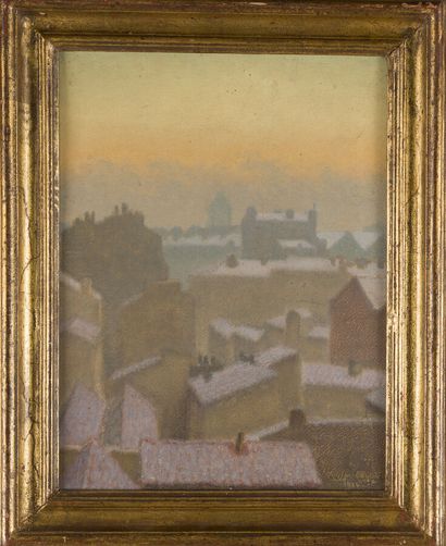 null Charles LACOSTE (1870-1959)
Toits sous la neige, 1924
Huile sur carton, signé...