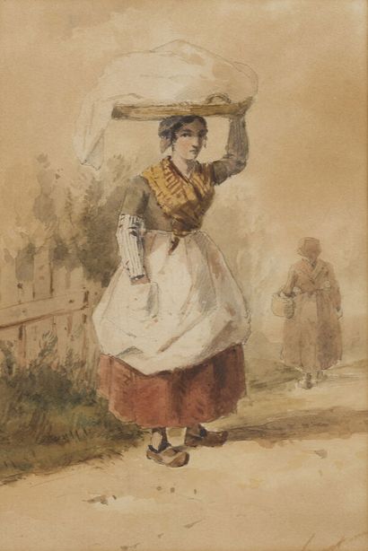 Gustave LABAT (1824-1917)
Merchants
Watercolor...