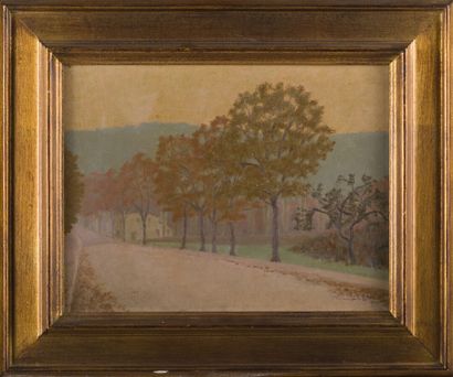 null Charles LACOSTE (1870-1959)
La route en automne, 1897
Huile sur carton, signé...