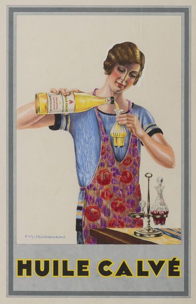 null François-Maurice ROGANEAU (1883-1973)
Projet d'affiche pour les huiles Calvé
Gouache...