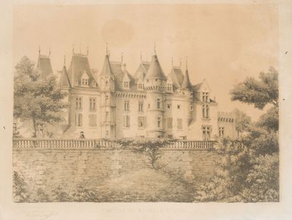 Castle of Michel de MONTAIGNE
Rare lithograph,
printed...