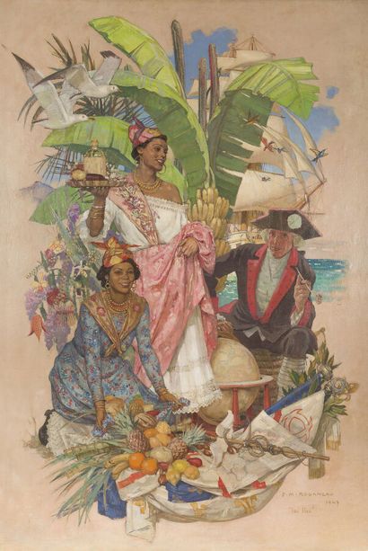null François-Maurice ROGANEAU (1883-1973)
Les îles, 1947
Huile sur toile signée...