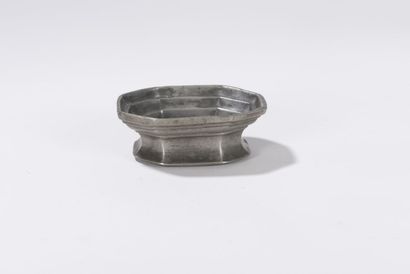 null Octagonal saltcellar, punch at the bottom outside the crucifix, of a religious...