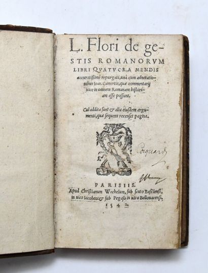 null FLORUS (Lucius Annaeus)
L. Flori de gestis romanorum libri quatuor Paris, Wechel,...