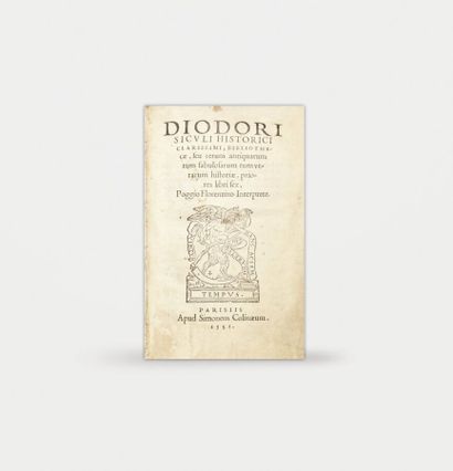 null DIODORE de SICILE (Diodorus Siculus)
Diodori Siculi historici clarissimi, bibliothecae,...