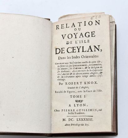null Voyage - Ceylan
KNOX (Robert)
Relation ou voyage de l'isle de Ceylan, dans les...