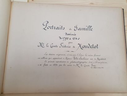 null HOUDETOT (Cte Frédéric de)
Portraits de famille dessinés de 1798 à 1840.
In-4...