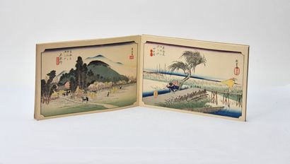 null HIROSHIGE
Les Cinquante-Trois Stations du Tokaido par Hiroshige. Tirage XXe.
In-4...
