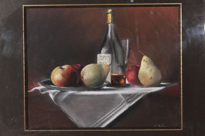 null ÉCOLE MODERNE

"Cognac et fruits", 1993

Pastel daté "1993"

31 x 38 cm