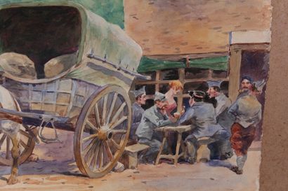 null Odette DURAND (1885-1972) known as DETT

"Memories of war".

Watercolor on strong...