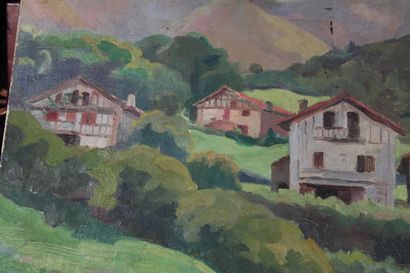 null Odette DURAND (1885-1972) known as DETT

"Village of the Basque Country

Oil...
