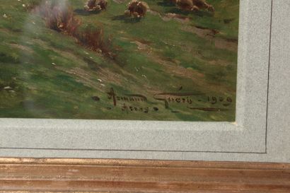 null Armand GUÉRY (1850-1912)

"Paysage animé, Arras"

Huile sur carton signé en...