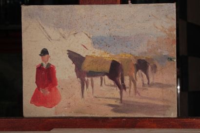 null Odette DURAND (1885-1972) dite DETT

"Portrait de cheval"

Huile sur toile

45,5...