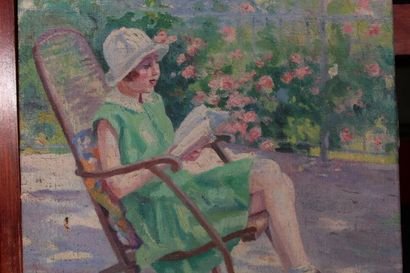 null Odette DURAND (1885-1972) known as DETT

"The reading"

Oil on canvas signed...